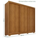 Ver imagem 3 de Guarda-Roupa Casal com Pés 3 Portas 4 Gavetas 100% MDF Ipanema Marrom/Cinamomo