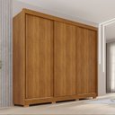 Ver imagem 1 de Guarda-Roupa Casal com Pés 3 Portas 4 Gavetas 100% MDF Ipanema Marrom/Cinamomo