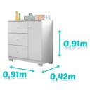 Ver imagem 3 de Berço Nacional Doce Sonho 3540 e Cômoda Infantil Duda Branco Brilho com Colchão Gazin – Phoenix Baby