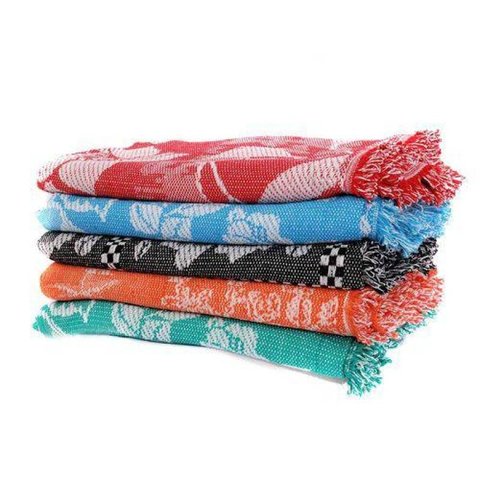 Cobertor Casal King Laranja com Branco 100% Algodão