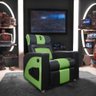 Cadeira Gamer Sparta com Encosto Reclinável e Carregador Usb Corino Preto/verde Sofa Store - 9