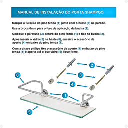 Kit Acessórios para Banheiro + Porta Shampoo Canto e Reto Único - 8