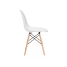 Cadeira Charles Eames Eiffel Cor Branca Base Madeira Sala Cozinha Jantar - 2