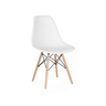 Cadeira Charles Eames Eiffel Cor Branca Base Madeira Sala Cozinha Jantar - 1