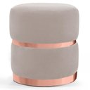 Ver imagem 1 de Puff Decorativo Com Cinto E Aro Rosê Round B-309 Bege Claro