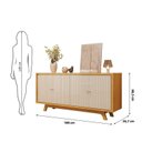 Ver imagem 3 de Buffet Aparador 4 Portas Frisado 100% MDF Soleil Cedro/Off White DJ Móveis