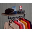 Ver imagem 2 de Cabideiro Prateleira de Parede Roupas e Acessórios Estilo Industrial Versati