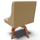 Ver mais imagens de Cadeira Decorativa Sala de Jantar Base Giratória de Madeira Firenze Linho Palha/Natural G19 - Gran B