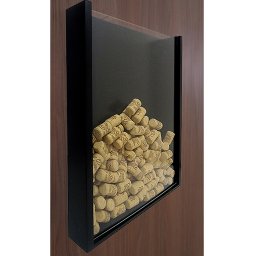 Quadro Porta Rolhas de Vinho Champanhe Tampinhas Decorativo Preto Laca - 1