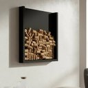 Ver imagem 1 de Quadro Porta Rolhas de Vinho Champanhe Tampinhas Decorativo Preto Laca