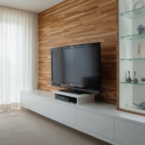 Suporte de Mesa Base Giratório com Nicho 360° para Tv Branco