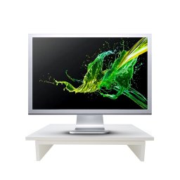 Suporte de Mesa Giratório com Nicho 360° para Monitor Branco - 2