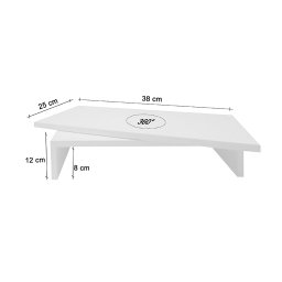 Suporte de Mesa Giratório com Nicho 360° para Monitor Branco - 4
