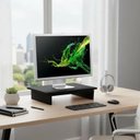 Ver imagem 2 de Suporte de Mesa Giratório 360° para Monitor com Nicho Preto