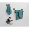 Kit Acessórios para Banheiro 3 peças Porta Toalhas Papel Cabideiro Estilo Industrial Dourado Laca - 1