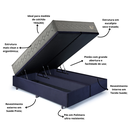 Ver imagem 6 de Base Box Baú King 193x203 Suede com Colchão New 4 Estações Molas Ensacadas