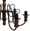 Ver imagem 5 de Lustre Torneado De Madeira Rustica Para Sala De Jantar Grande  - Verniz