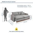 Ver imagem 3 de Sofá Cama Retrátil e Reclinável 2 Lugares Pés Madeira Maciça 210cm França Yescasa