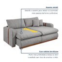 Ver imagem 4 de Sofá Cama Retrátil e Reclinável 2 Lugares Pés Madeira Maciça 210cm França Yescasa