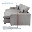 Ver mais imagens de Sofá Cama Retrátil e Reclinável 2 Lugares Pés Madeira Maciça 210cm França Yescasa