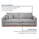 Ver imagem 5 de Sofá Cama Retrátil e Reclinável 2 Lugares Pés Madeira Maciça 210cm França Yescasa