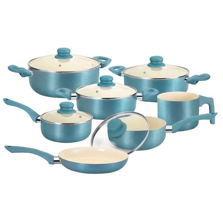 Conjunto de Panelas Casa Ambiente Genebra, 7 Peças, Revestimento Cerâmica - Al039