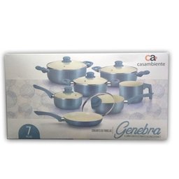 Conjunto de Panelas Casa Ambiente Genebra, 7 Peças, Revestimento Cerâmica - Al039 - 2