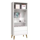 Ver imagem 5 de Guarda-Roupa Retrô 2 Portas Théo New Branco Fosco com Madeira - MoveisAqui