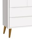 Ver imagem 3 de Guarda-Roupa Retrô 2 Portas Théo New Branco Fosco com Madeira - MoveisAqui