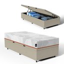 Ver imagem 3 de Cama Box Baú com Colchão Ortopédico de Espuma D33 a Vácuo Sonno Full - Lucas Home - Solteiro