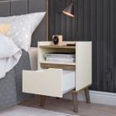 Ver imagem 2 de Mesa de Cabeceira Gabriela com Gaveta e Nicho Pés Palito:off White