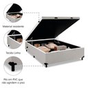 Ver imagem 3 de Cama Box Baú Base Casal para Colchão de 1,38m Linho Prince Branco