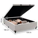 Ver imagem 4 de Cama Box Baú Base Casal para Colchão de 1,38m Linho Prince Branco