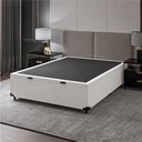 Ver imagem 1 de Cama Box Baú Base Casal para Colchão de 1,38m Linho Prince Branco