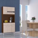 Ver imagem 2 de Cozinha Compacta Copa Armário Verona 6 Portas Cappuccino/Off White com Pés