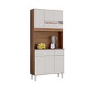 Ver imagem 1 de Cozinha Compacta Copa Armário Verona 6 Portas Cappuccino/Off White com Pés