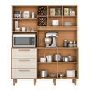 Ver imagem 4 de Kit Max Armário para Cozinha 5 Portas 3 Gavetas (1,60 m) Yescasa Marrom/Cinamomo/Areia