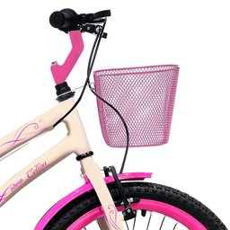 Bicicleta Infantil Celina Aro 20 Freio V-brake Nylon Bege com Cestinha - Colli Bike - 2