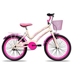 Bicicleta Infantil Celina Aro 20 Freio V-brake Nylon Bege com Cestinha - Colli Bike - 1
