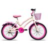 Bicicleta Infantil Celina Aro 20 Freio V-brake Nylon Bege com Cestinha - Colli Bike - 1