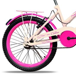 Bicicleta Infantil Celina Aro 20 Freio V-brake Nylon Bege com Cestinha - Colli Bike - 4