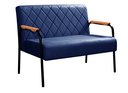 Ver imagem 1 de Sofá Namoradeira Ludmilla 2 Lugares Decoração, Sala, Recepção - Suede Azul Marinho