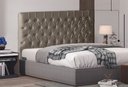 Ver imagem 2 de Cabeceira de Cama Box Paris Queen 160 Cm Botão Strass Suede Capuccino Eli Móveis