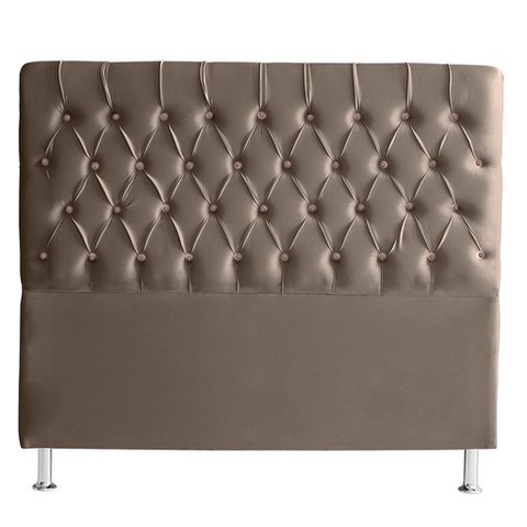Cabeceira de Cama Box Paris Queen 160 Cm Botão Strass Suede Capuccino Eli Móveis