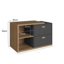 Ver imagem 3 de Gabinete de Banheiro Suspenso 80cm Helena com 02 Gavetas Mel/grafite sem Cuba