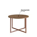 Ver imagem 3 de Mesa de Centro Industrial Redonda 50cm - Carvalho/Cobre