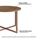 Ver imagem 2 de Mesa de Centro Industrial Redonda 50cm - Carvalho/Cobre