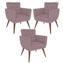 Ver imagem 1 de Kit 3 Poltronas Nina com Capitone - Rosê
