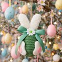 Ver imagem 3 de Pendente Ovinhos Coelho Páscoa Enfeite Decorativo de 13x8cm