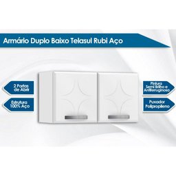 Armário Aéreo p/ Cozinha Rubi 2 Portas Branco - Telasul - 3